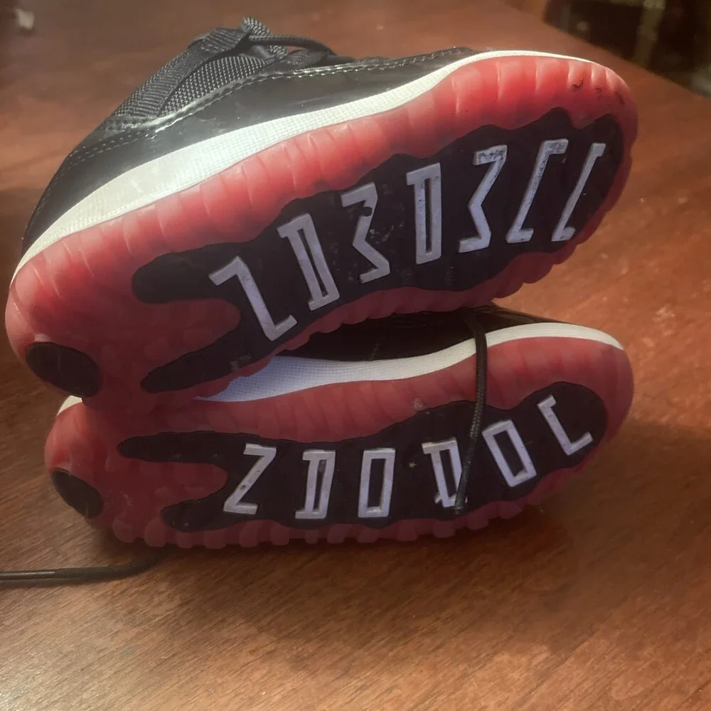 Nike Air Jordan 11 AJ11 Retro 9C Low TD Toddler Bred Red White Shoes FV5120-006